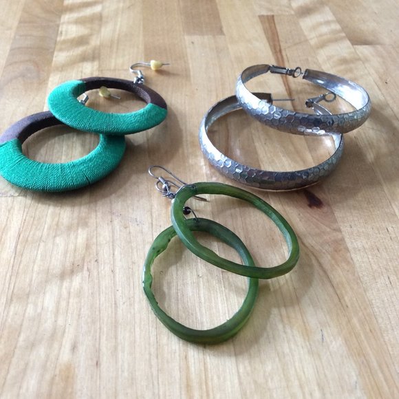 Three Pairs Hoop Earrings - Picture 2 of 2